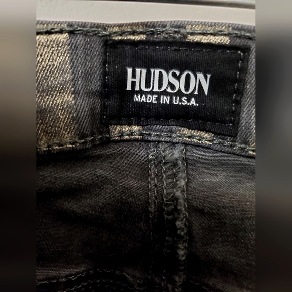 Hudson Gold Black Striped Skinny Jeans - Picture 4 of 7